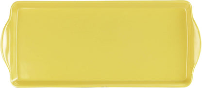 Melamine Plastic Tidbit Tray, BPA-Free, Food Safe, Multipurpose Platter Serving Tray, Bathroom/Table Organizer, Lemon