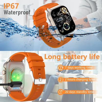 Smart Watch for Men Women(Dial/Answer Calls), Activity Trackers with Heart Rate/Sleep Monitor, 100 Sports Modes/IP68 Waterproof, 2.01" HD Touchscreen Fitness Watch Compatible with Android iOS (Orange)