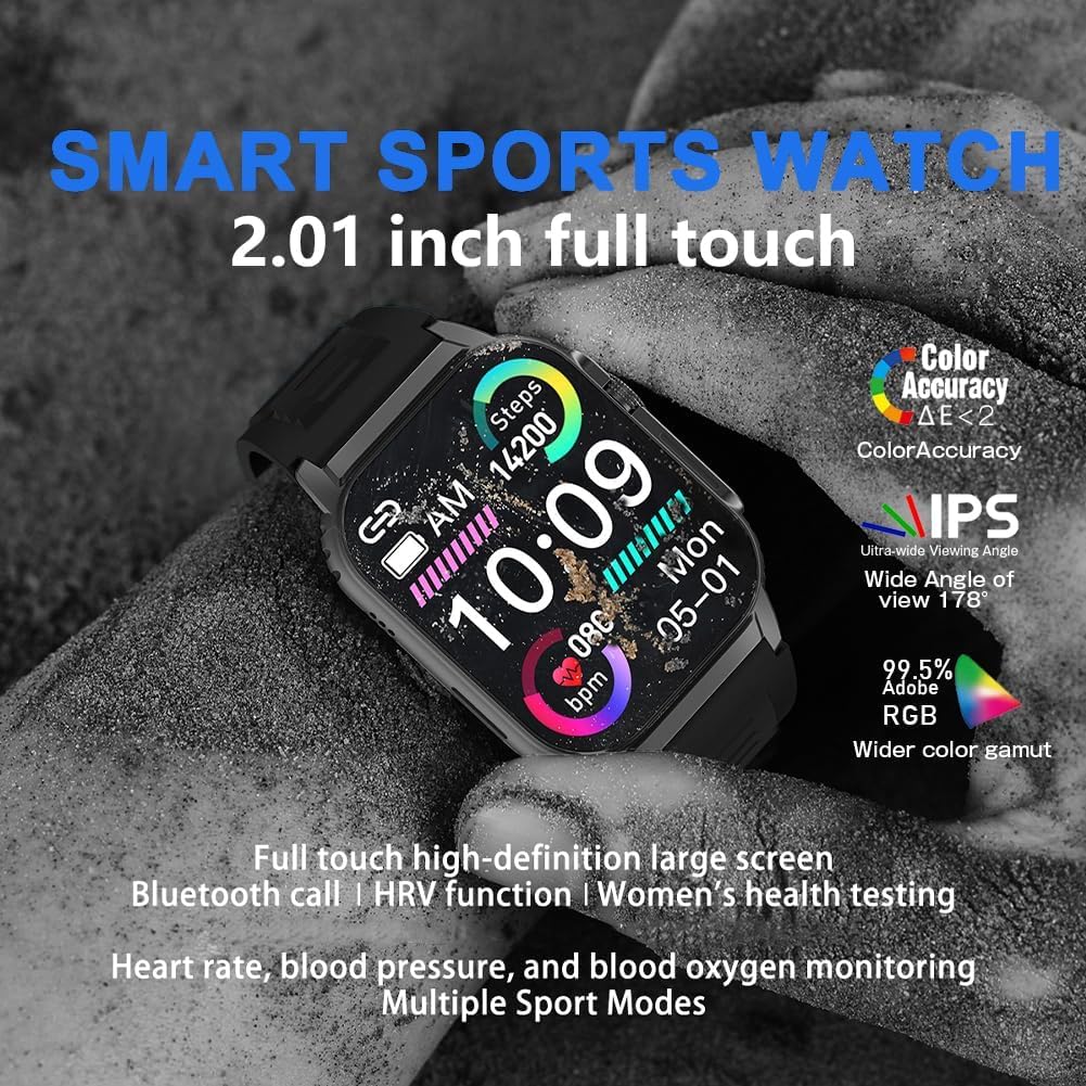 Smart Watch for Men Women(Dial/Answer Calls), Activity Trackers with Heart Rate/Sleep Monitor, 100 Sports Modes/IP68 Waterproof, 2.01" HD Touchscreen Fitness Watch Compatible with Android iOS (Orange)