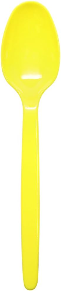 U2100 (Yellow) 5.9" PS Heavy-Weight Disposable Teaspoon, Yellow (Pack of 1000)