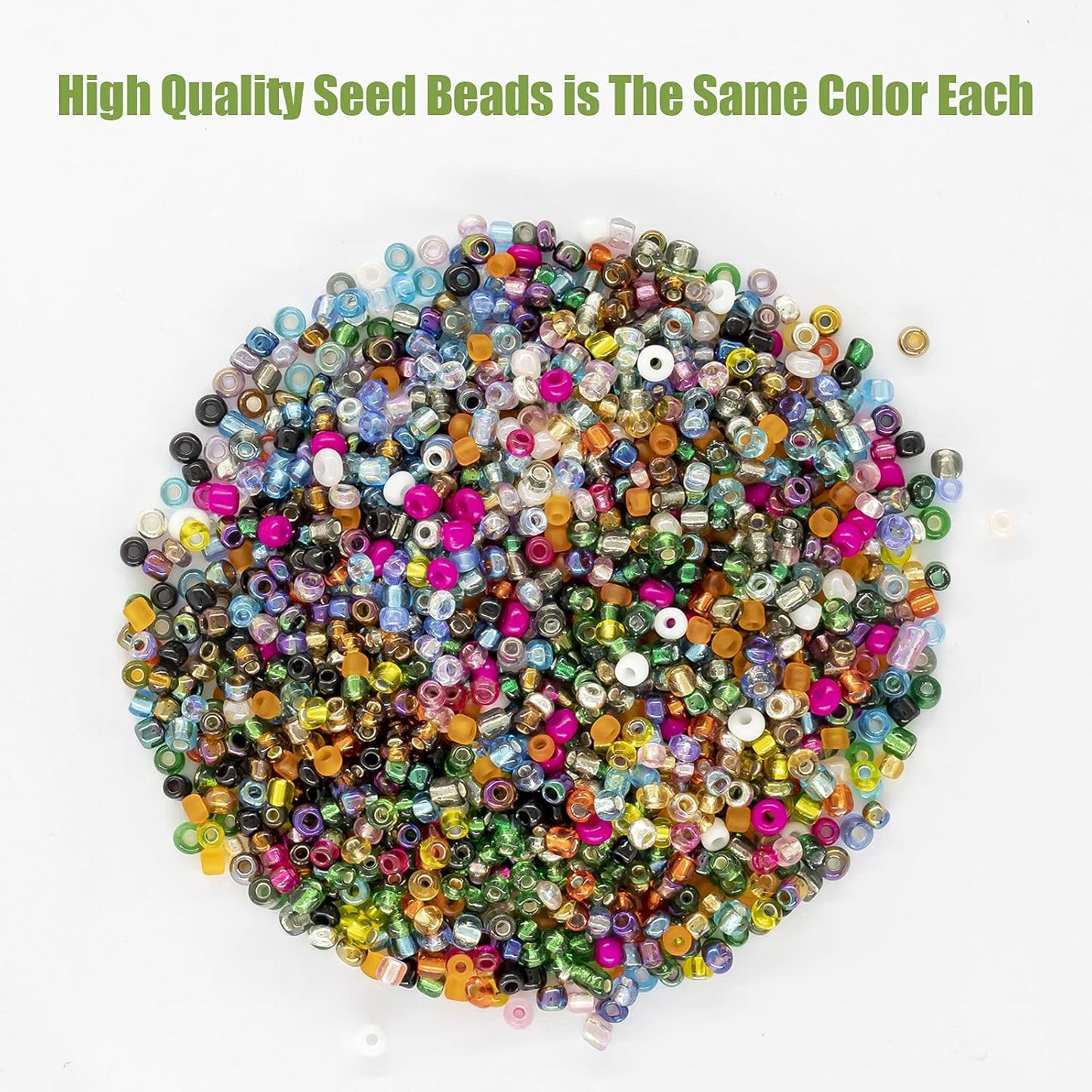 24000Pcs 2mm Glass Seed Beads Kit, with 28 Colors Small Beads Kit for Girls,Women and Adults,Bracelets, Necklaces,Earring,Jewelry Making Supplies