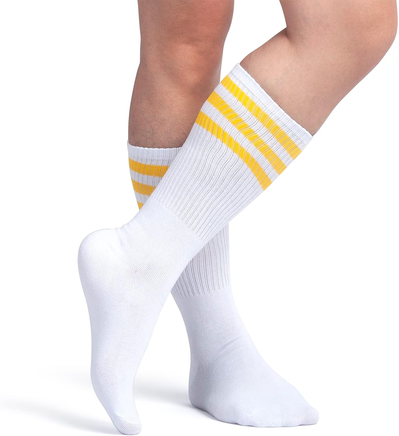 5 Pieces Sweatbands Striped Socks Set Sports Headband Wristbands High Tube Socks 80s Accessories Costumes