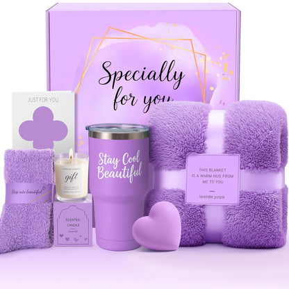 Birthday Gifts for Women Friendship, Get Well Sunflower Spa Gift Basket | Set with Cozy Blanket, Self Care Gifts Unique Happy Birthday Idea for Mom, Wife, Sister, Best Friends, Girlfriend, Christmas