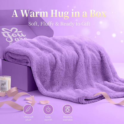 Birthday Gifts for Women Friendship, Get Well Sunflower Spa Gift Basket | Set with Cozy Blanket, Self Care Gifts Unique Happy Birthday Idea for Mom, Wife, Sister, Best Friends, Girlfriend, Christmas