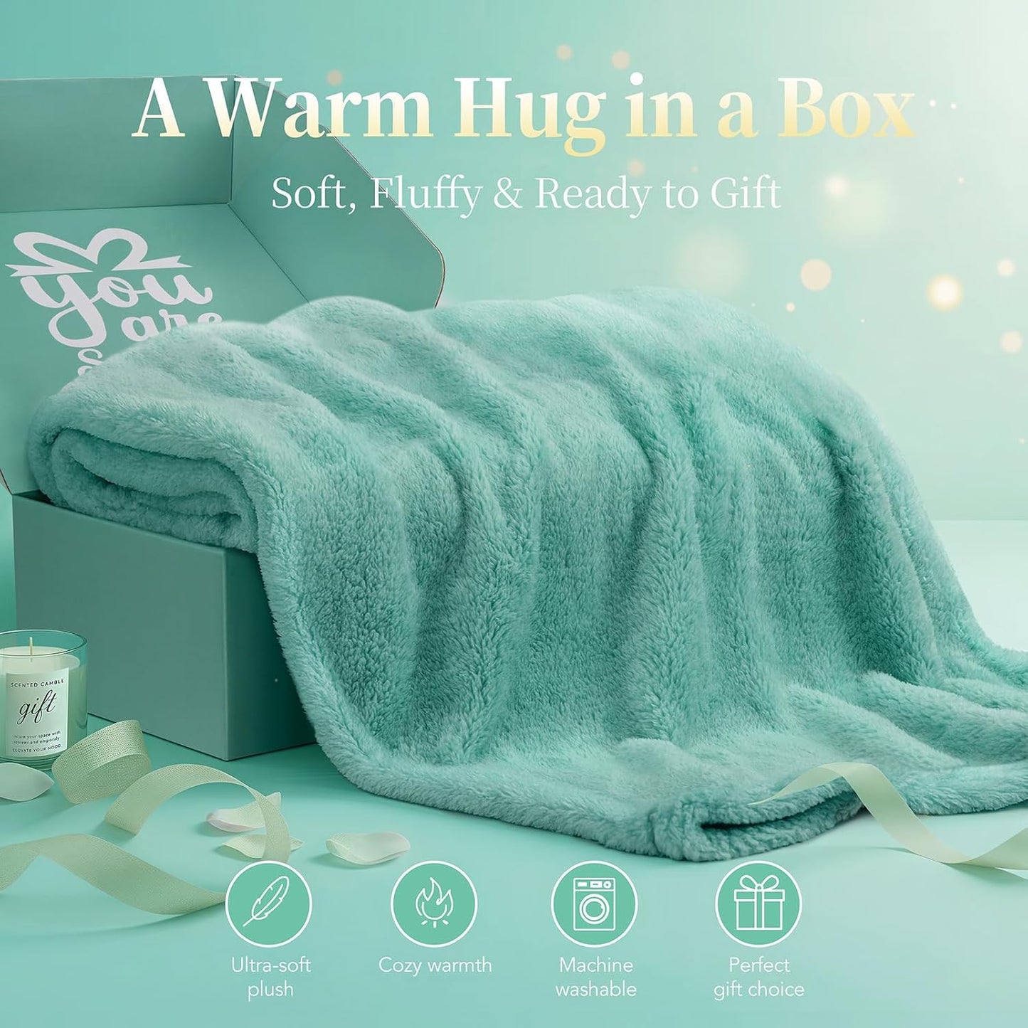 Birthday Gifts for Women Friendship, Get Well Sunflower Spa Gift Basket | Set with Cozy Blanket, Self Care Gifts Unique Happy Birthday Idea for Mom, Wife, Sister, Best Friends, Girlfriend, Christmas