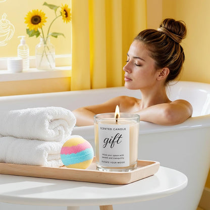 Birthday Gifts for Women Friendship, Get Well Sunflower Spa Gift Basket | Set with Cozy Blanket, Self Care Gifts Unique Happy Birthday Idea for Mom, Wife, Sister, Best Friends, Girlfriend, Christmas
