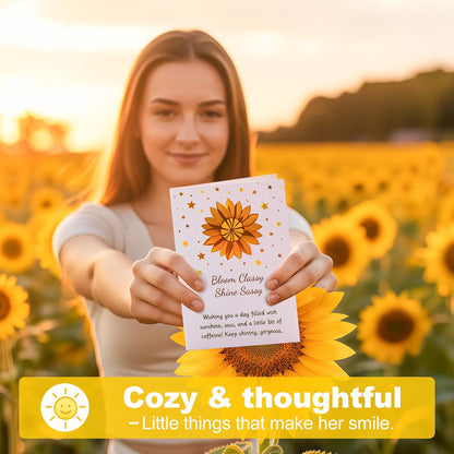 Birthday Gifts for Women Friendship, Get Well Sunflower Spa Gift Basket | Set with Cozy Blanket, Self Care Gifts Unique Happy Birthday Idea for Mom, Wife, Sister, Best Friends, Girlfriend, Christmas
