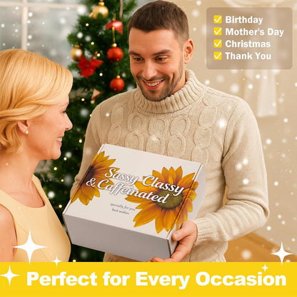 Birthday Gifts for Women Friendship, Get Well Sunflower Spa Gift Basket | Set with Cozy Blanket, Self Care Gifts Unique Happy Birthday Idea for Mom, Wife, Sister, Best Friends, Girlfriend, Christmas
