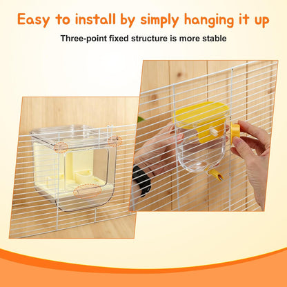 No Mess Bird Feeder Water Dispenser Set, Yellow, 1 Set | Multifunctional Seed Feeder, Easy Cleanup Bird Cage Accessories