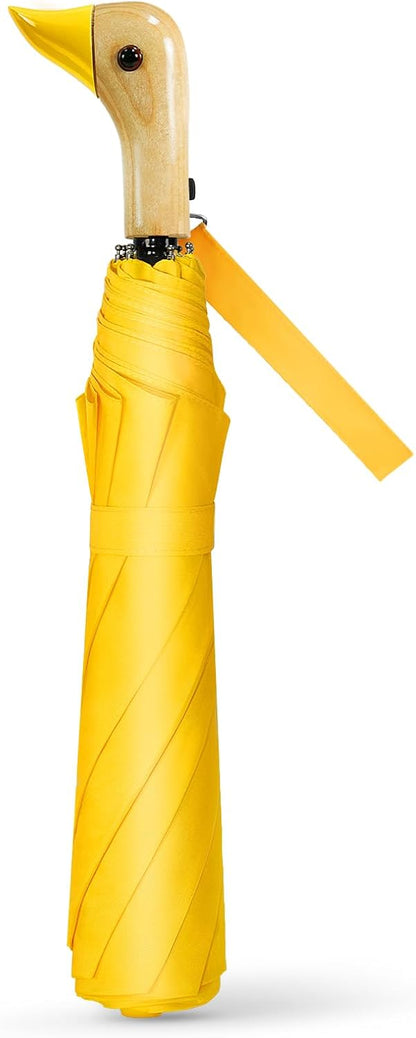 Duck Umbrella Travel Size Cute Compact Portable Waterproof for Kids Gifts | Cute duck beak handle for women/kids/commute/travel & gifts. 42 inch arc, 17 inch fold.