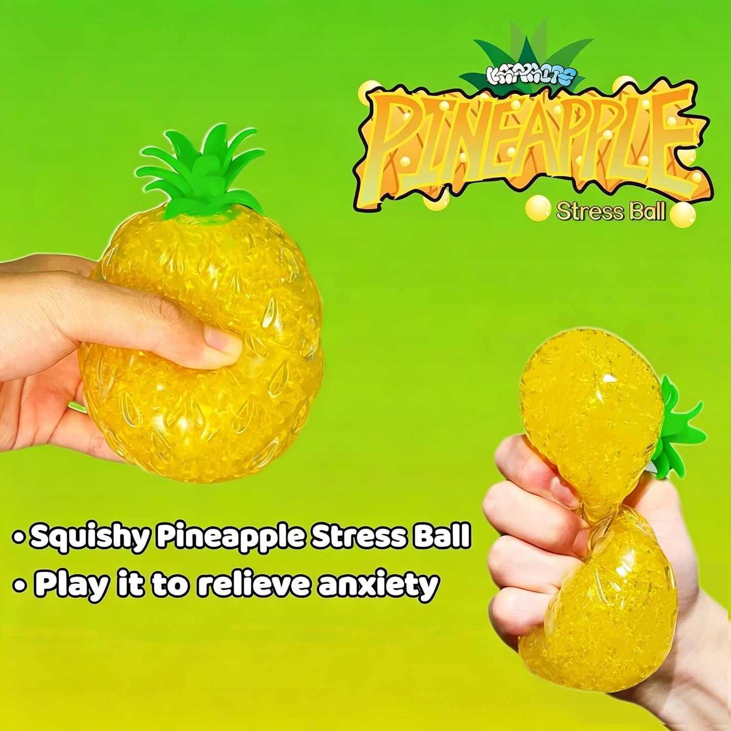 Pineapple Squishy Stress Balls (1 Pack) Fruit Stress Squishy Ball | Pineapple Squishy Stress Balls for Adults, Ideal for Vase Filler, Home Decor, Christmas Decor, Easter Basket Stuffers
