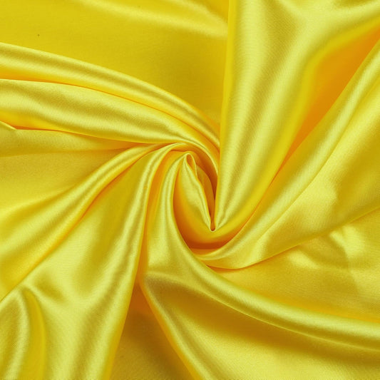 Satin Fabric 5 Yards, 44" Wide, Silky Smooth Charmeuse Sateen Cloth for Wedding Arch Drapery Panel Backdrop Party Event Banquet Home Decoration Curtain Crafts DIY Sewing Costume - Yellow