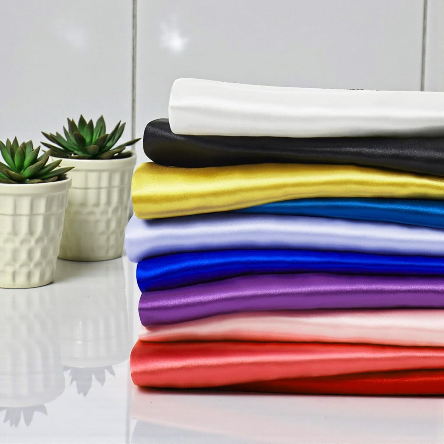 Satin Fabric 5 Yards, 44" Wide, Silky Smooth Charmeuse Sateen Cloth for Wedding Arch Drapery Panel Backdrop Party Event Banquet Home Decoration Curtain Crafts DIY Sewing Costume - Yellow