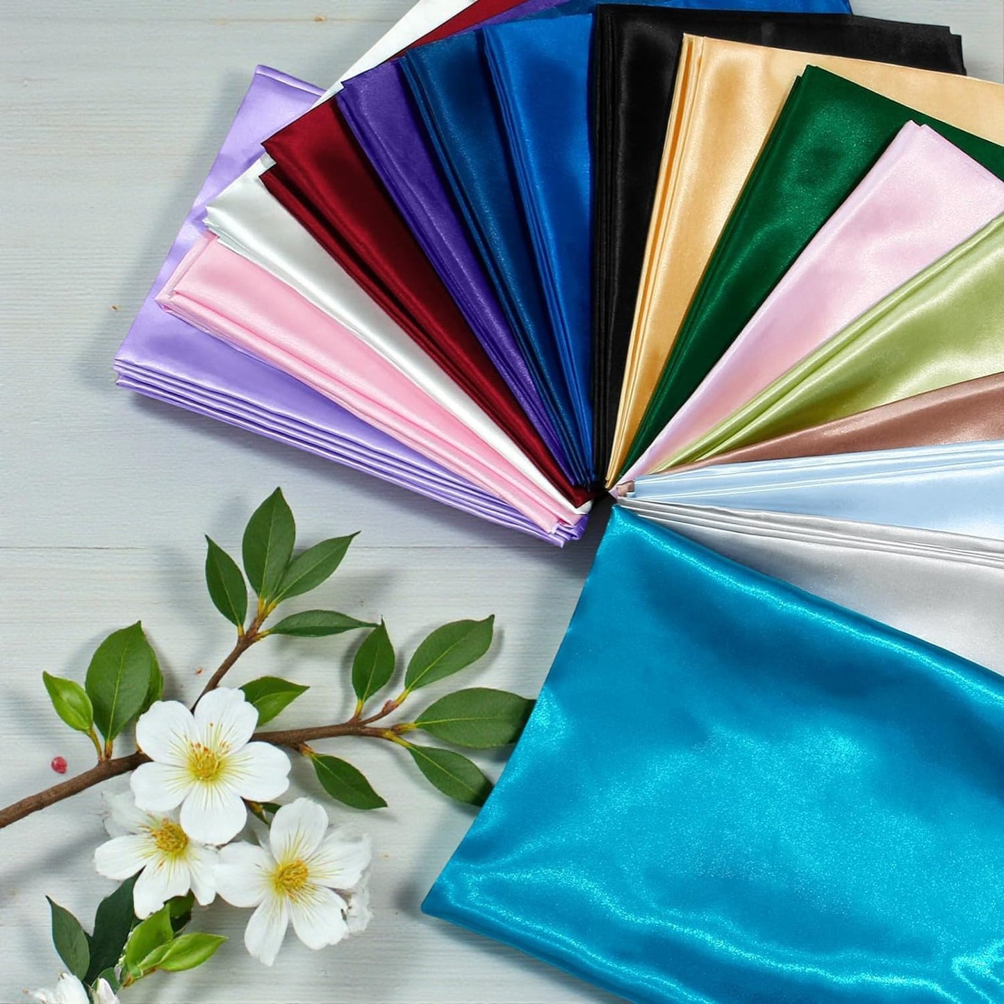 Satin Fabric 5 Yards, 44" Wide, Silky Smooth Charmeuse Sateen Cloth for Wedding Arch Drapery Panel Backdrop Party Event Banquet Home Decoration Curtain Crafts DIY Sewing Costume - Yellow