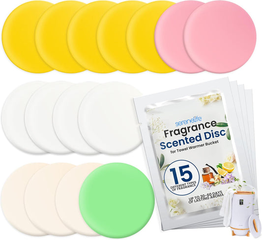Fragrance Disc 15pcs Lemon Scented Fragrance Disc, Suitable for Towel Warmer Buckets Convenient Size Fits in Most Air Freshener Holders Fresh Aroma Stays for 30 to 60 Days