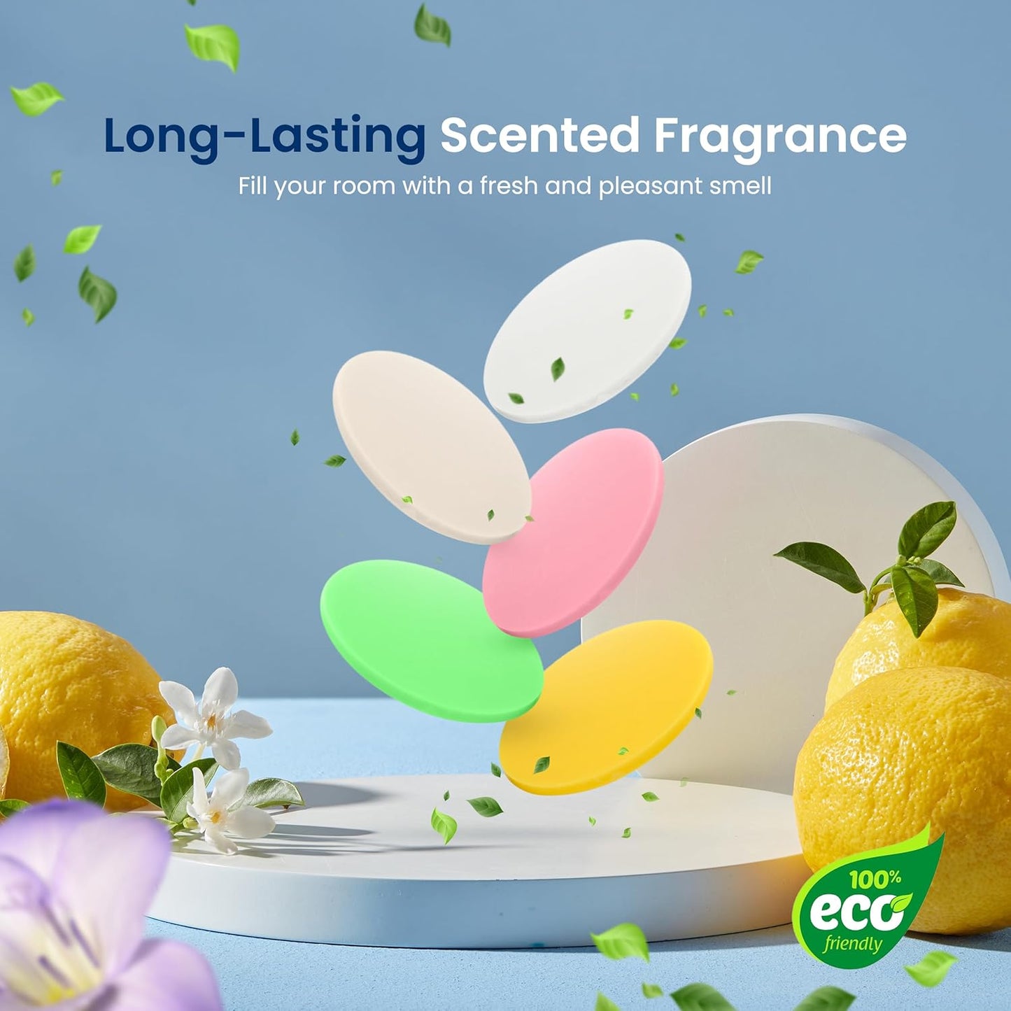 Fragrance Disc 15pcs Lemon Scented Fragrance Disc, Suitable for Towel Warmer Buckets Convenient Size Fits in Most Air Freshener Holders Fresh Aroma Stays for 30 to 60 Days