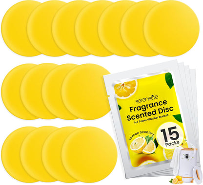 Fragrance Disc 15pcs Lemon Scented Fragrance Disc, Suitable for Towel Warmer Buckets Convenient Size Fits in Most Air Freshener Holders Fresh Aroma Stays for 30 to 60 Days