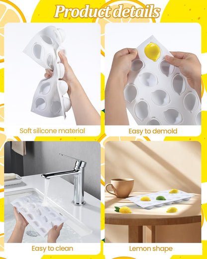 Lemon Silicone Molds, 15-Cavity 3D Lemon Molds - Non-Stick Baking Pan for Chocolate, Jelly, Fondant & More
