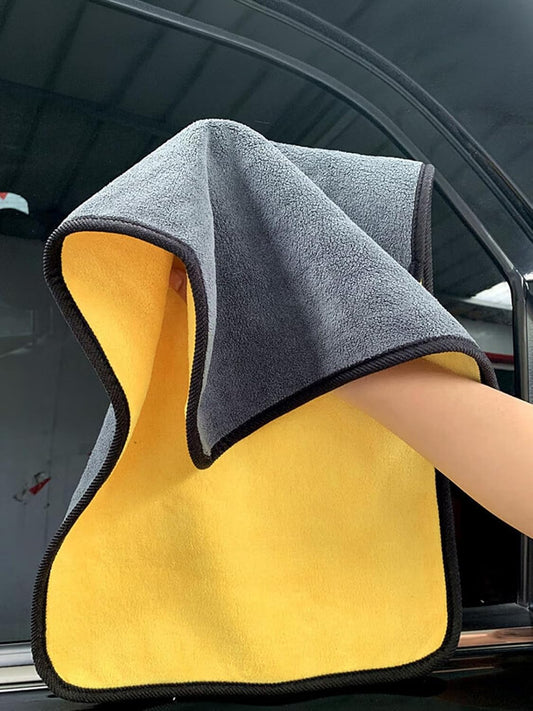 Cleaning Cloths, Ultra-Soft & Highly Absorbent Dual-Tone Towels, Kitchen Glass & Car Detailing, Durable Home Essentials and Cleaning Supplies (Yellow/Grey)