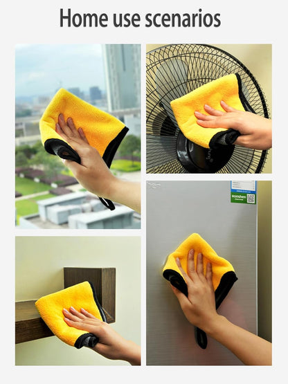 Cleaning Cloths, Ultra-Soft & Highly Absorbent Dual-Tone Towels, Kitchen Glass & Car Detailing, Durable Home Essentials and Cleaning Supplies (Yellow/Grey)