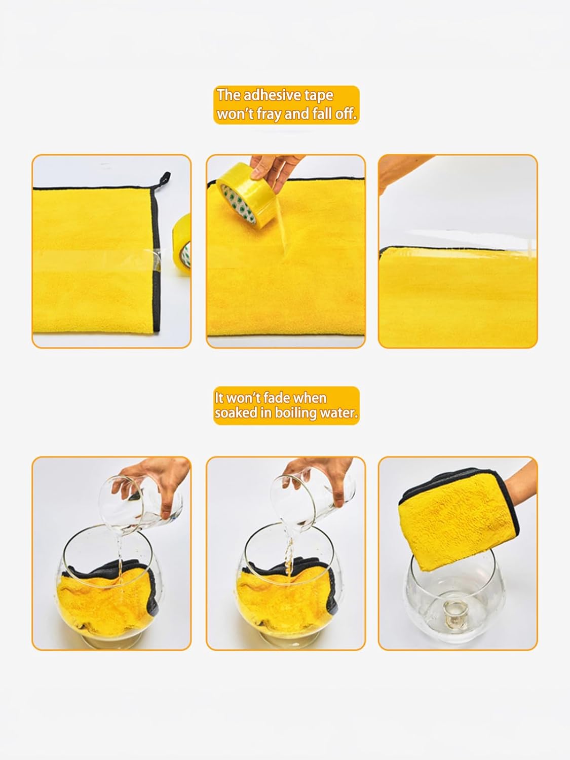 Cleaning Cloths, Ultra-Soft & Highly Absorbent Dual-Tone Towels, Kitchen Glass & Car Detailing, Durable Home Essentials and Cleaning Supplies (Yellow/Grey)
