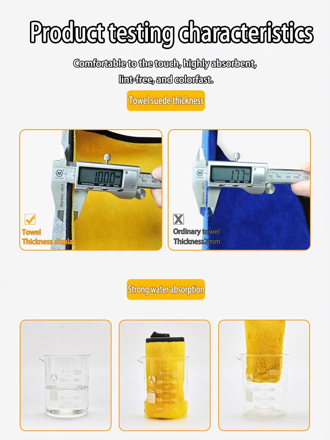 Cleaning Cloths, Ultra-Soft & Highly Absorbent Dual-Tone Towels, Kitchen Glass & Car Detailing, Durable Home Essentials and Cleaning Supplies (Yellow/Grey)
