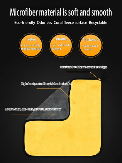 Cleaning Cloths, Ultra-Soft & Highly Absorbent Dual-Tone Towels, Kitchen Glass & Car Detailing, Durable Home Essentials and Cleaning Supplies (Yellow/Grey)