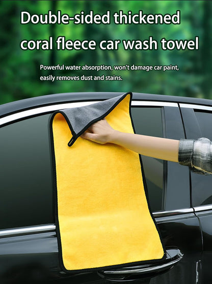 Cleaning Cloths, Ultra-Soft & Highly Absorbent Dual-Tone Towels, Kitchen Glass & Car Detailing, Durable Home Essentials and Cleaning Supplies (Yellow/Grey)