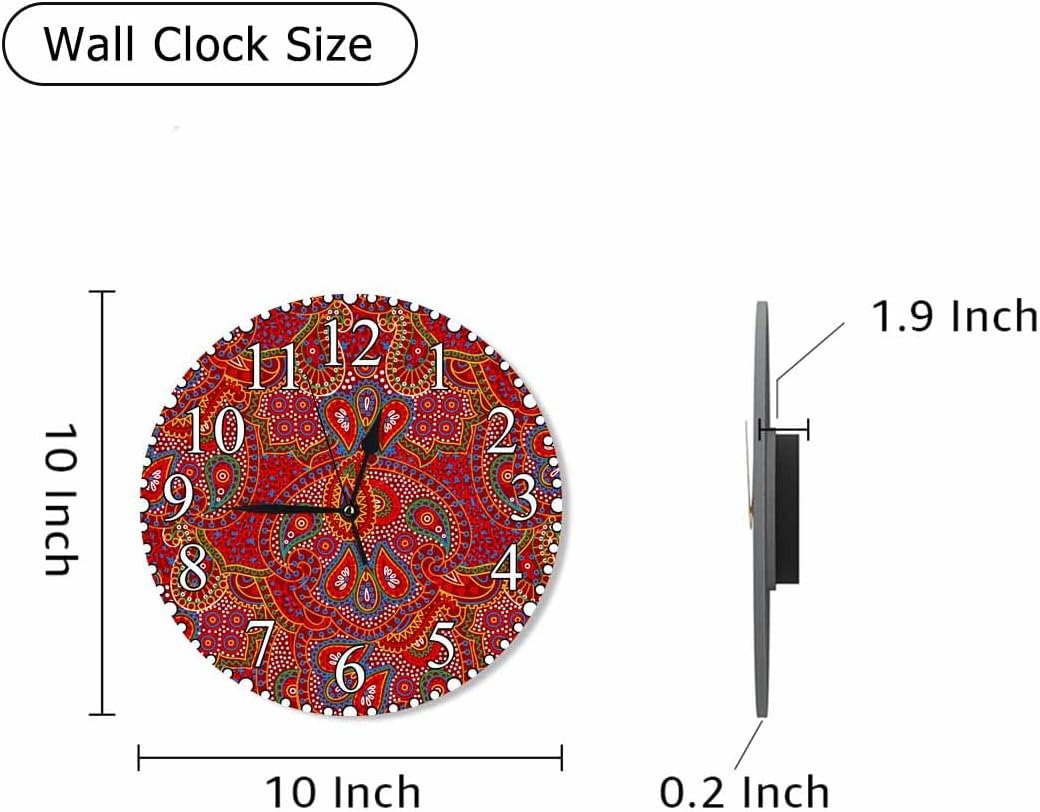 Lemon Slices Wall Clock 10 Inch Battery Operated Citrus Fruit Clock Silent Non-Ticking Modern Clocks Decorative for Home Kitchen Living Room Bathroom Office
