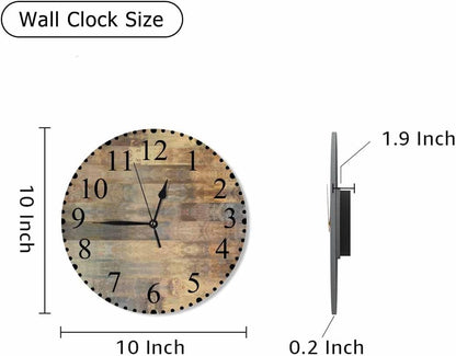 Lemon Slices Wall Clock 10 Inch Battery Operated Citrus Fruit Clock Silent Non-Ticking Modern Clocks Decorative for Home Kitchen Living Room Bathroom Office