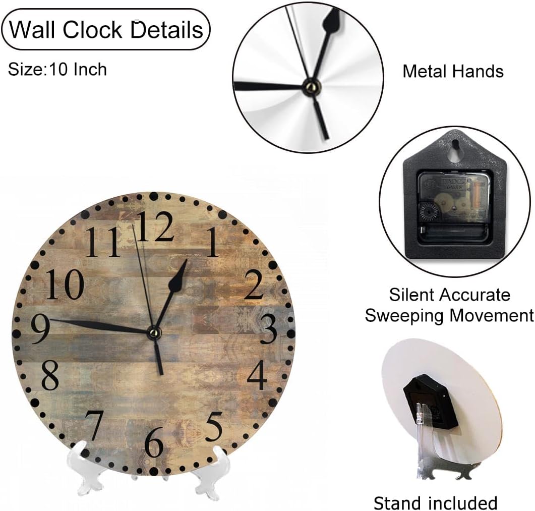 Lemon Slices Wall Clock 10 Inch Battery Operated Citrus Fruit Clock Silent Non-Ticking Modern Clocks Decorative for Home Kitchen Living Room Bathroom Office