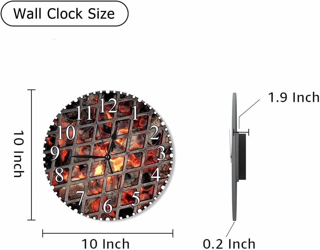 Lemon Slices Wall Clock 10 Inch Battery Operated Citrus Fruit Clock Silent Non-Ticking Modern Clocks Decorative for Home Kitchen Living Room Bathroom Office