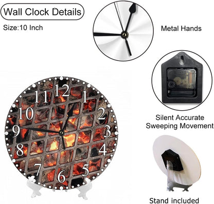 Lemon Slices Wall Clock 10 Inch Battery Operated Citrus Fruit Clock Silent Non-Ticking Modern Clocks Decorative for Home Kitchen Living Room Bathroom Office