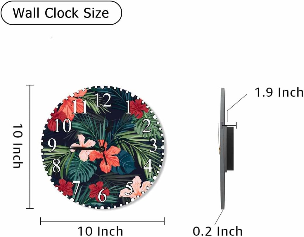 Lemon Slices Wall Clock 10 Inch Battery Operated Citrus Fruit Clock Silent Non-Ticking Modern Clocks Decorative for Home Kitchen Living Room Bathroom Office