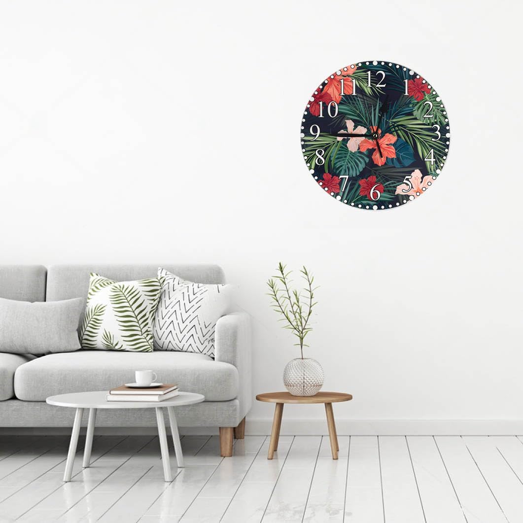 Lemon Slices Wall Clock 10 Inch Battery Operated Citrus Fruit Clock Silent Non-Ticking Modern Clocks Decorative for Home Kitchen Living Room Bathroom Office
