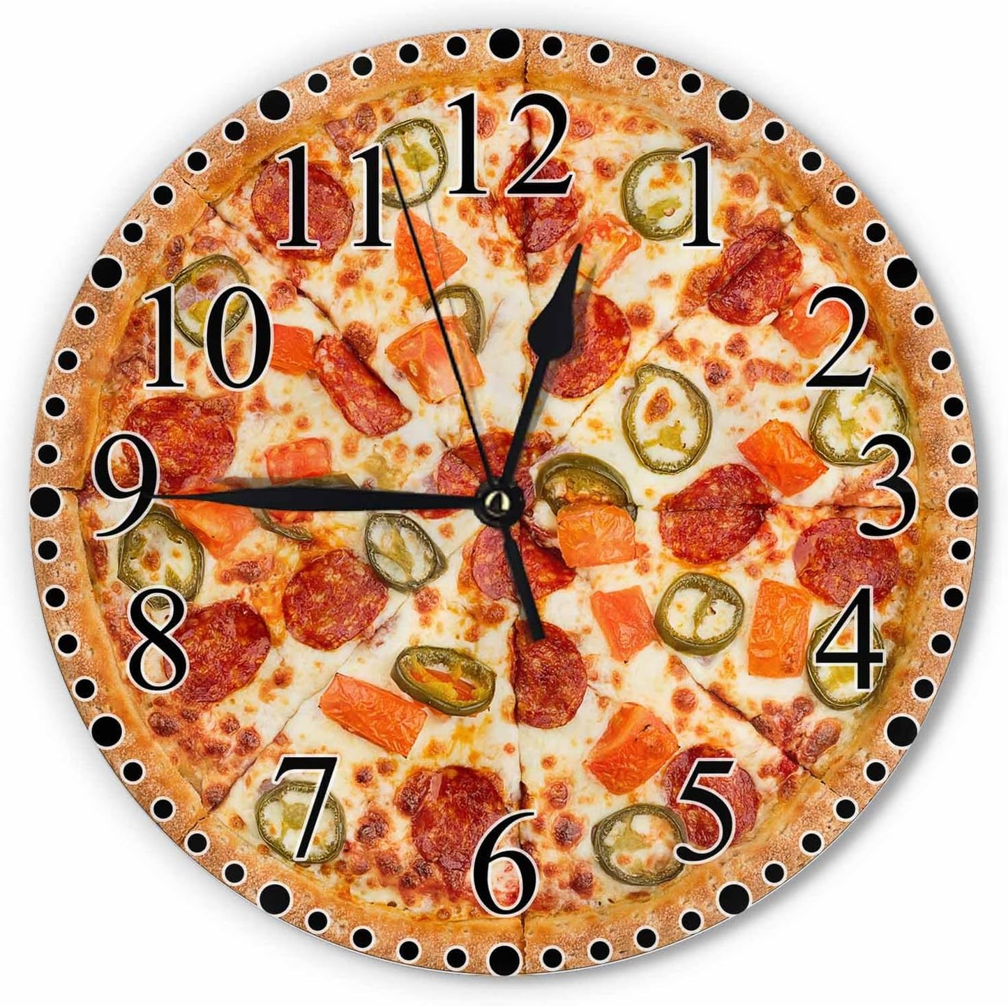 Lemon Slices Wall Clock 10 Inch Battery Operated Citrus Fruit Clock Silent Non-Ticking Modern Clocks Decorative for Home Kitchen Living Room Bathroom Office