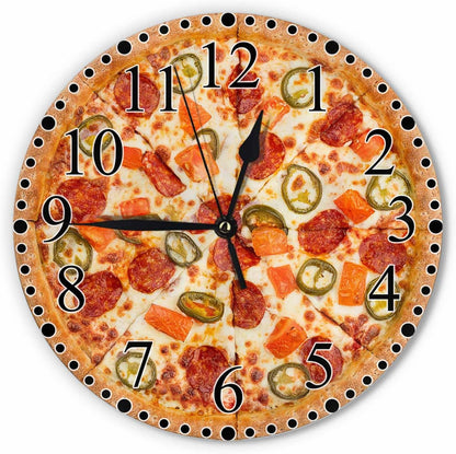 Lemon Slices Wall Clock 10 Inch Battery Operated Citrus Fruit Clock Silent Non-Ticking Modern Clocks Decorative for Home Kitchen Living Room Bathroom Office