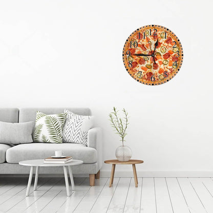 Lemon Slices Wall Clock 10 Inch Battery Operated Citrus Fruit Clock Silent Non-Ticking Modern Clocks Decorative for Home Kitchen Living Room Bathroom Office