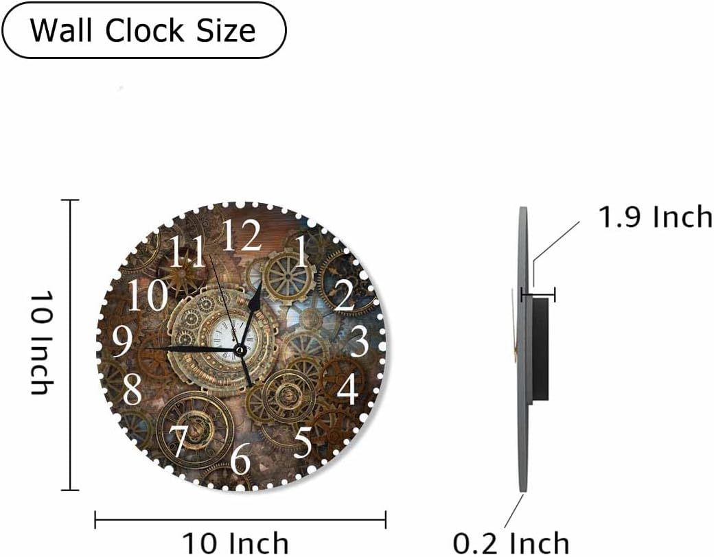 Lemon Slices Wall Clock 10 Inch Battery Operated Citrus Fruit Clock Silent Non-Ticking Modern Clocks Decorative for Home Kitchen Living Room Bathroom Office