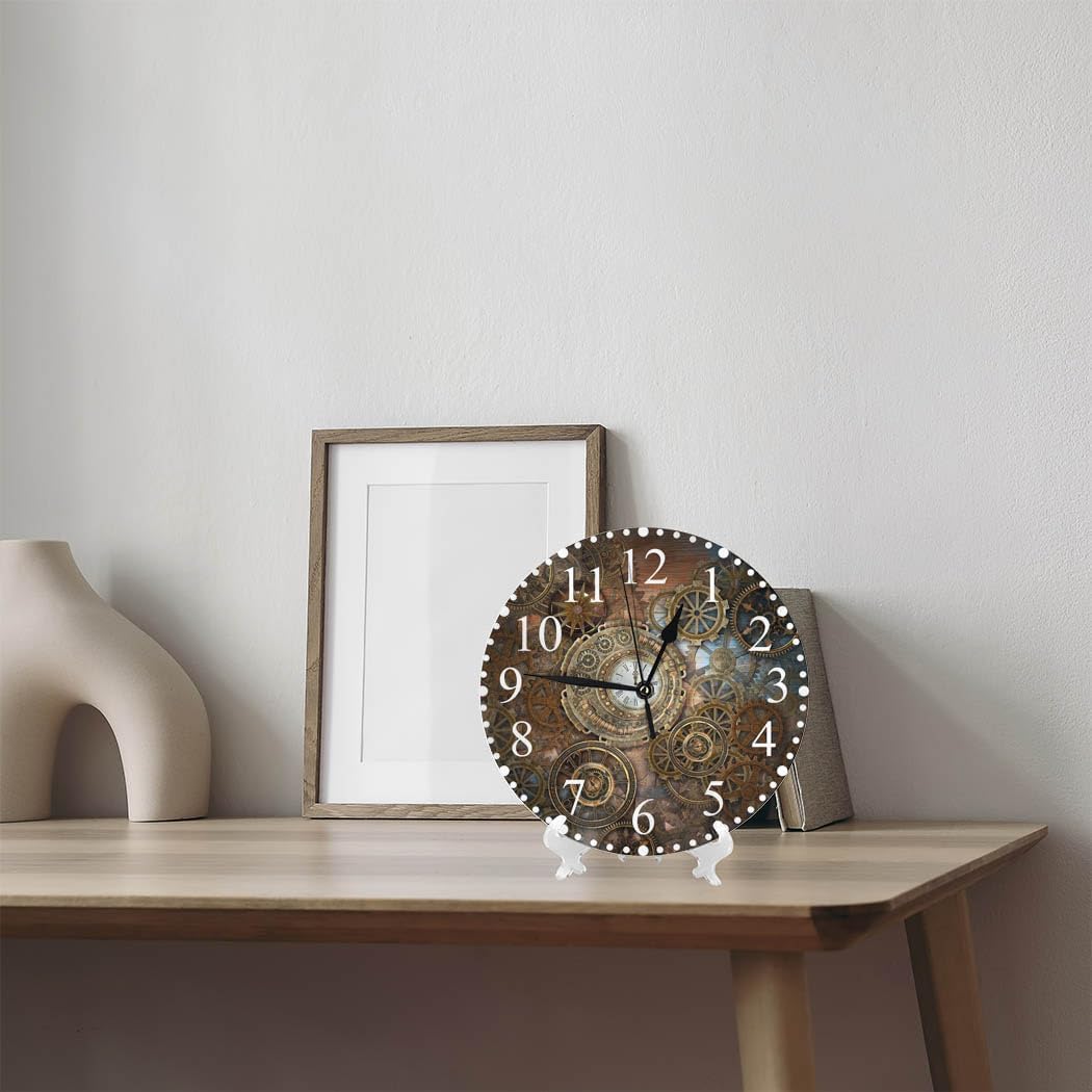 Lemon Slices Wall Clock 10 Inch Battery Operated Citrus Fruit Clock Silent Non-Ticking Modern Clocks Decorative for Home Kitchen Living Room Bathroom Office
