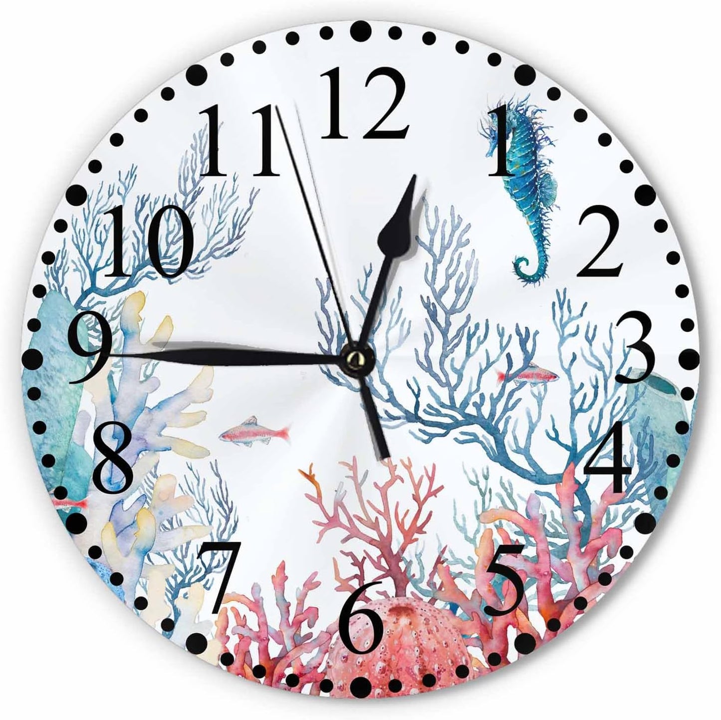 Lemon Slices Wall Clock 10 Inch Battery Operated Citrus Fruit Clock Silent Non-Ticking Modern Clocks Decorative for Home Kitchen Living Room Bathroom Office