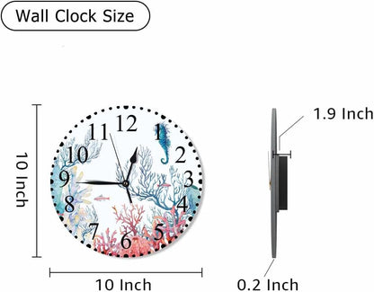 Lemon Slices Wall Clock 10 Inch Battery Operated Citrus Fruit Clock Silent Non-Ticking Modern Clocks Decorative for Home Kitchen Living Room Bathroom Office