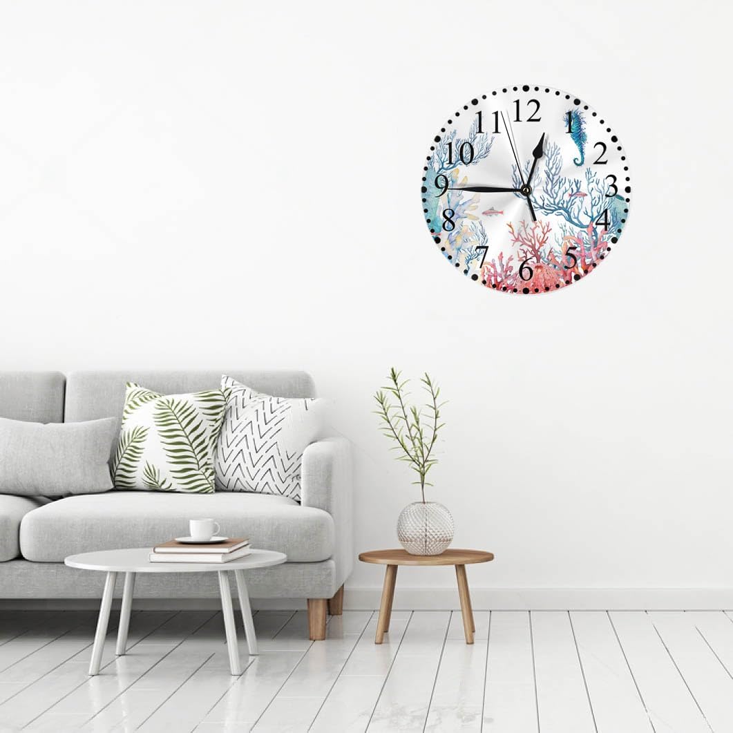 Lemon Slices Wall Clock 10 Inch Battery Operated Citrus Fruit Clock Silent Non-Ticking Modern Clocks Decorative for Home Kitchen Living Room Bathroom Office