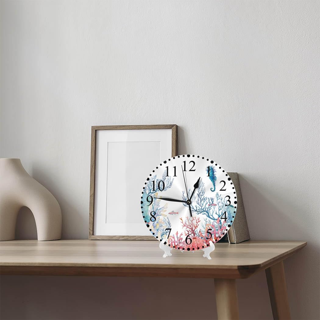 Lemon Slices Wall Clock 10 Inch Battery Operated Citrus Fruit Clock Silent Non-Ticking Modern Clocks Decorative for Home Kitchen Living Room Bathroom Office