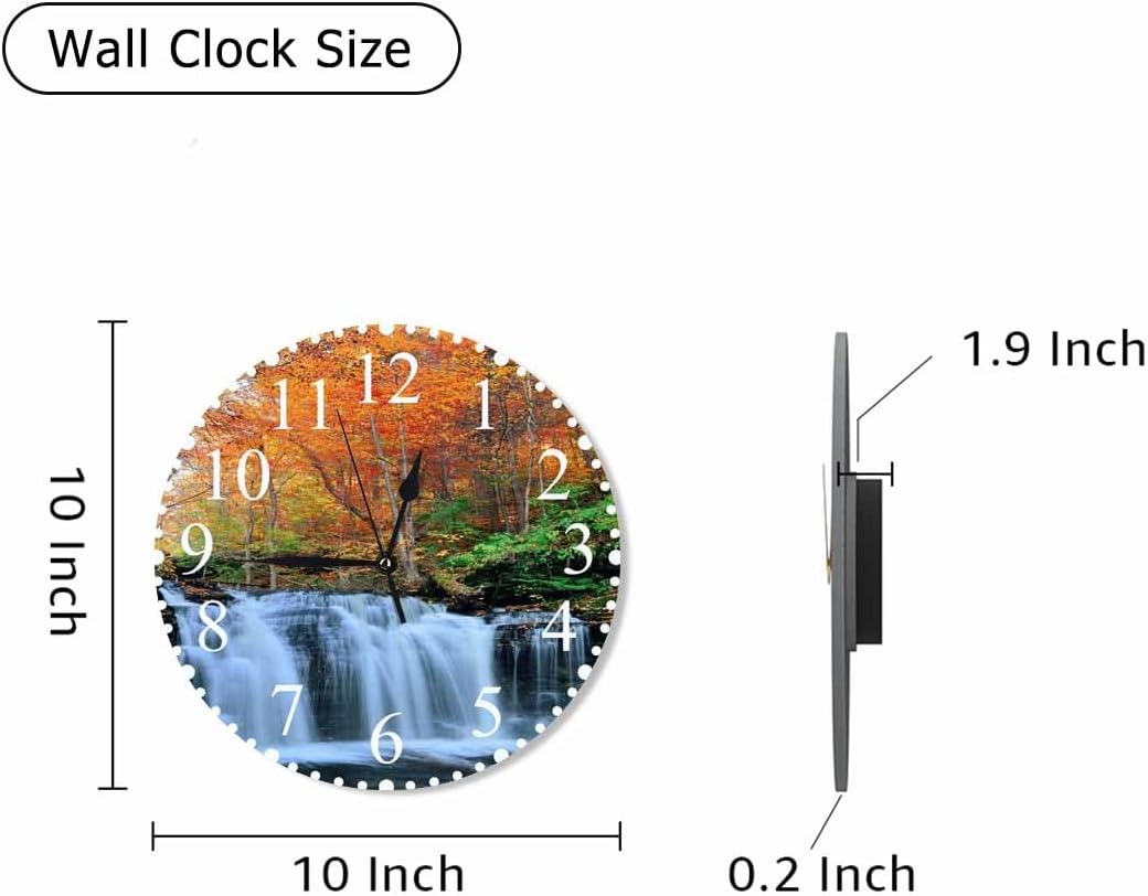 Lemon Slices Wall Clock 10 Inch Battery Operated Citrus Fruit Clock Silent Non-Ticking Modern Clocks Decorative for Home Kitchen Living Room Bathroom Office