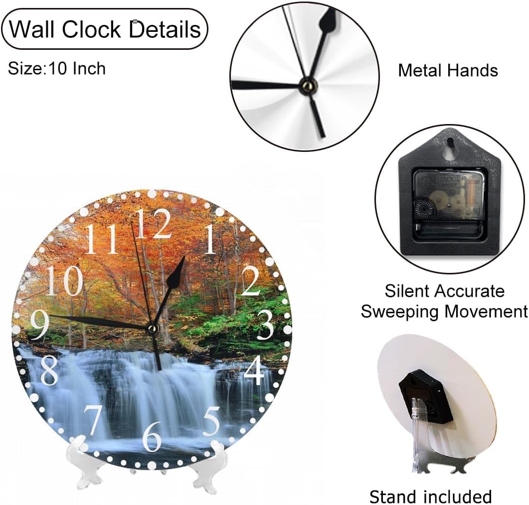 Lemon Slices Wall Clock 10 Inch Battery Operated Citrus Fruit Clock Silent Non-Ticking Modern Clocks Decorative for Home Kitchen Living Room Bathroom Office