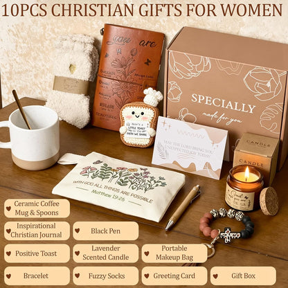 10Pcs Sunshine Gift for Women - Unique Care Package with Sunflower Gifts, Friendship Box of Sunshine for Mom Sister Wife, Get Well Soon & Birthday Present, Self Care Basket for Women Recovery