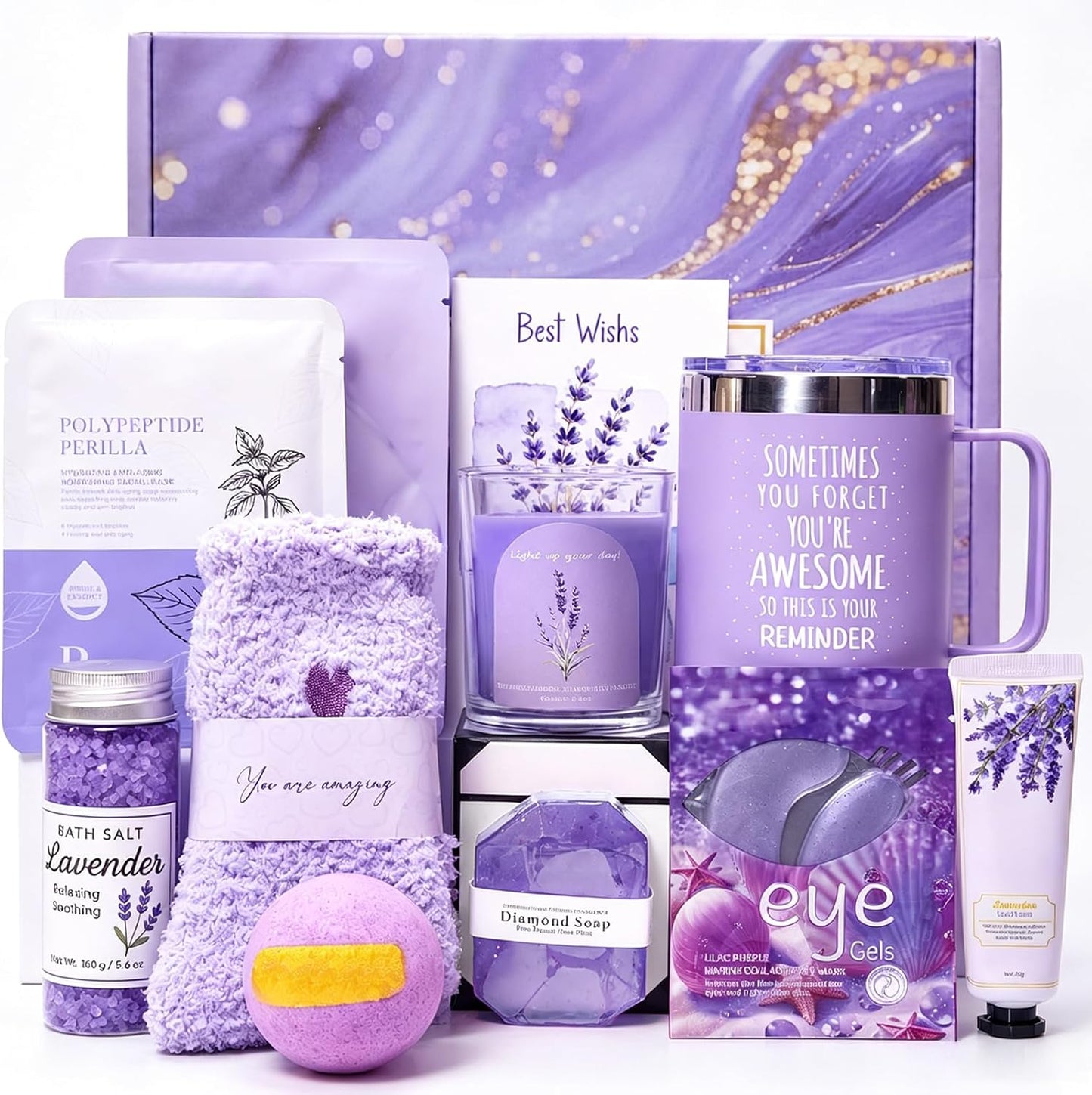 10Pcs Sunshine Gift for Women - Unique Care Package with Sunflower Gifts, Friendship Box of Sunshine for Mom Sister Wife, Get Well Soon & Birthday Present, Self Care Basket for Women Recovery