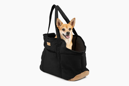 Plush Dog Purse Carrier for Small Dogs, Soft Dog Tote Bag with Safety Harness Clip, Cozy Pet Carrier for Dogs Under 15 lbs, Comfortable Dog Shoulder Carrier for Travel, Brown