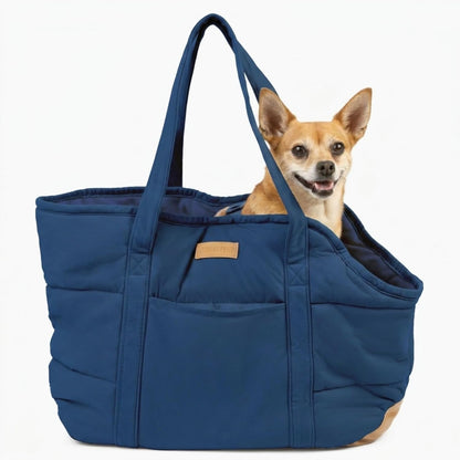 Plush Dog Purse Carrier for Small Dogs, Soft Dog Tote Bag with Safety Harness Clip, Cozy Pet Carrier for Dogs Under 15 lbs, Comfortable Dog Shoulder Carrier for Travel, Brown
